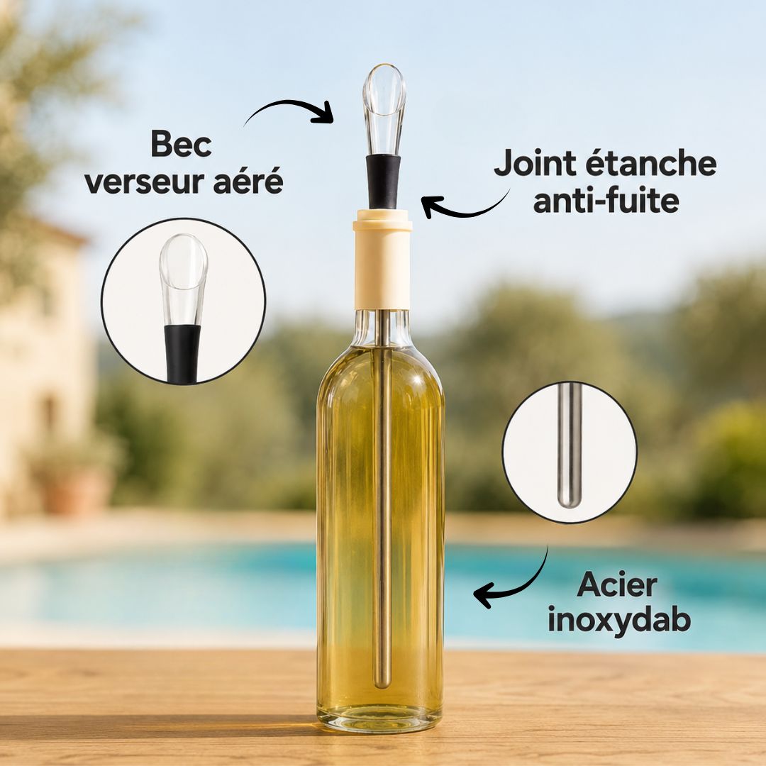Refroidisseur & Aérateur de vin - Fini le vin tiède