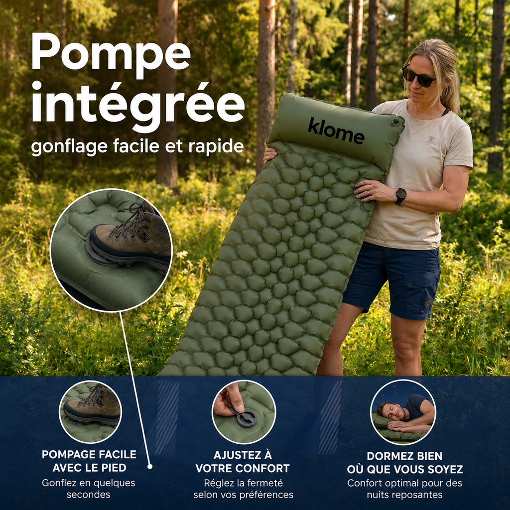 Matelas pneumatique compact ultraléger Klome PRO